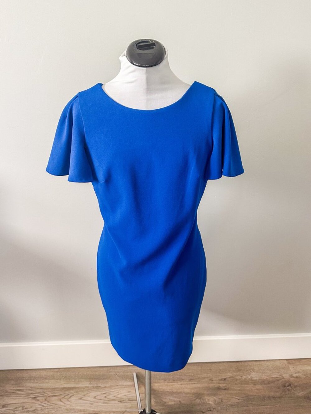 Calvin Klein Cape Cocktail Dress in Royal Blue